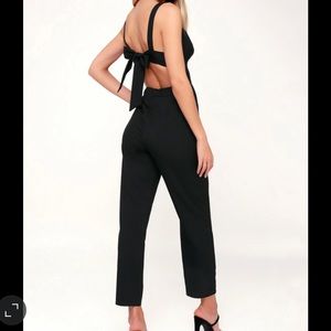Lulus Eureka Black Tie-Back Jumpsuit